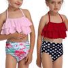 Child Ruffled Swimsuit Toldder Girl Bathing Suit Backless Swimwear