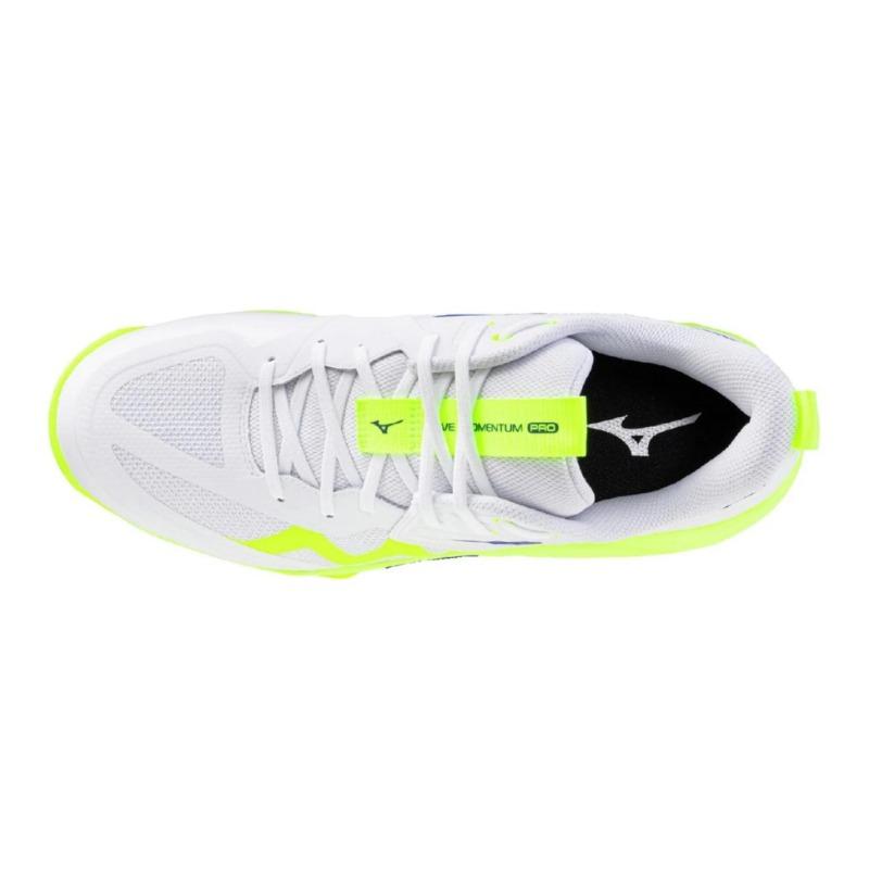 Mizuno WAVE MOMENTUM PRO unisex low-top leather comfy durable casual volleyball shoes white green V1GA254039