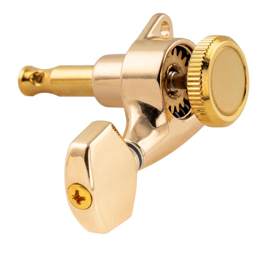 Гитарные колки Musiclily Pro с замком для электрогитар ST Telecaster Electric с позолоченными шестигранными кнопками, 6-струнные гитары Strat/TL,