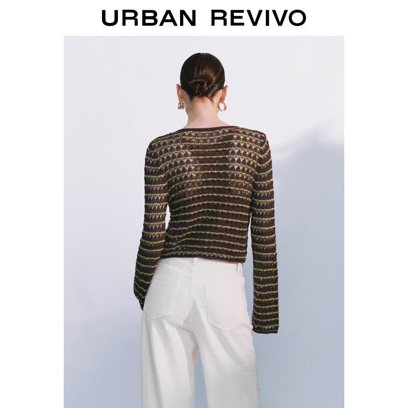 UR Women's Retro V-Neck Tie-Waist Knit Cardigan