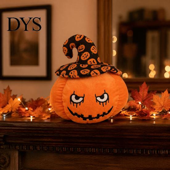 Милая плюшевая тыква, Хэллоуинская плюшевая игрушка, Животное-подушка в шляпе волшебника для декора дивана, кровати, Жуткое украшение для дома, Вечеринка и праздник