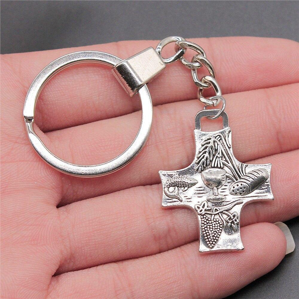 Религиозные брелки с крестом, выводы для Diy, аксессуары для металлических ремесленных цепочек для ключей