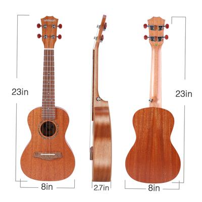 23-дюймовая акустическая гавайская гитара, комплект из фанеры красного дерева, укулеле с сумкой для гитары, ремешок для уке, запасные струны