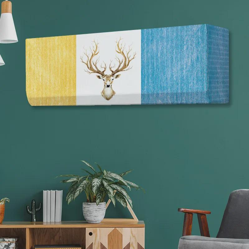 Универсальный мультяшный чехол для кондиционера воздуха: Моющиеся и эластичные для спальни