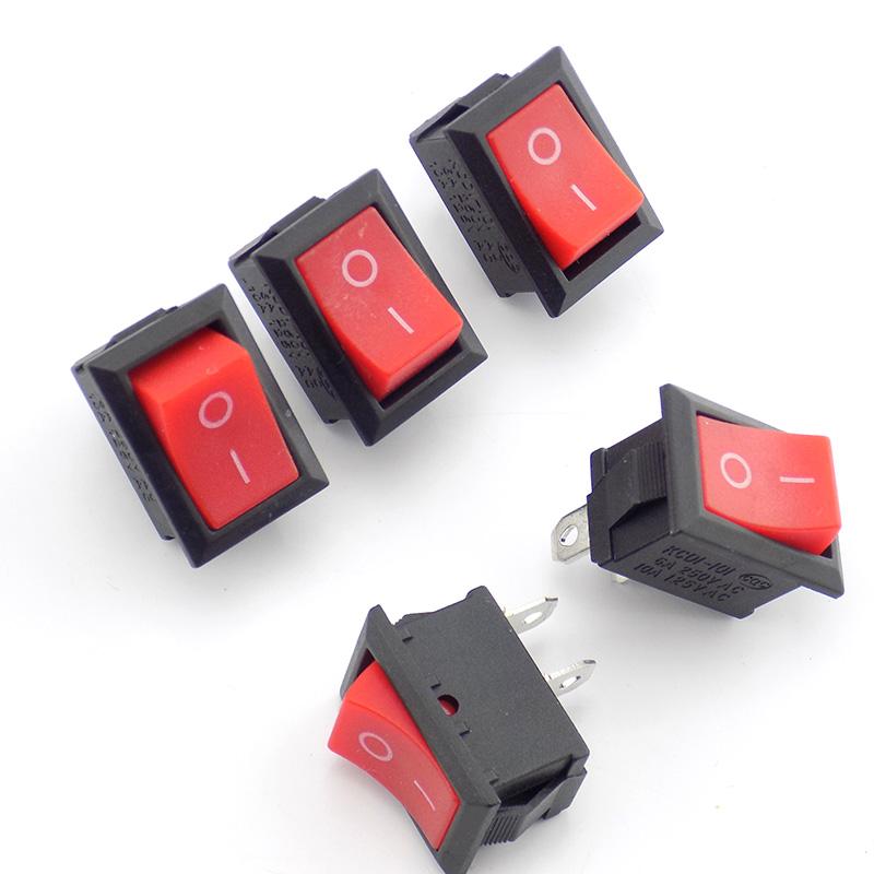 5 шт. 2-контактный кулисный переключатель для лодки, 6A/250 В переменного тока, 10 А, 125 В переменного тока, 15*21 мм, кнопка для приборной панели автомобиля, грузовика, фургона, квадроцикла, дома