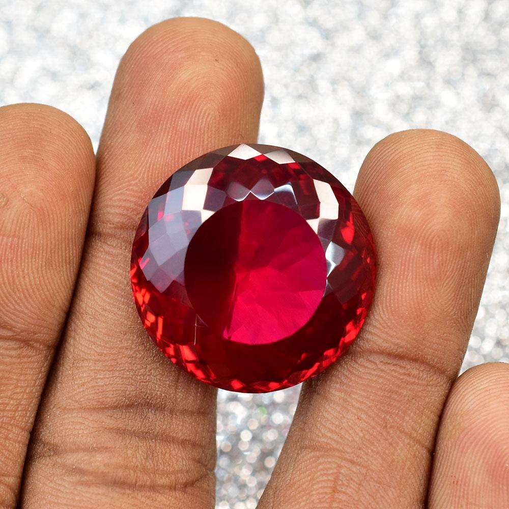 Natural Red Ruby Loose Gemstone 55.5 ct Round Cut for Thanksgiving for Jewelry Making and Crafts