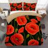 Пододеяльник Golden Red Rose King Queen Романтический комплект постельного белья с цветочным принтом Цветы ко Дню святого Валентина Пододеяльник из полиэстера