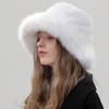 Imitation Fur Plush Bucket Hat Fluffy Hat Winter Cap Elegant Artificial Fur Hat  Female/Girls