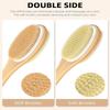 Shower Brush with Soft and Stiff Bristles, Bath Dual-Sided Long Handle Back Scrubber Body Exfoliator for Wet or Dry Brushing