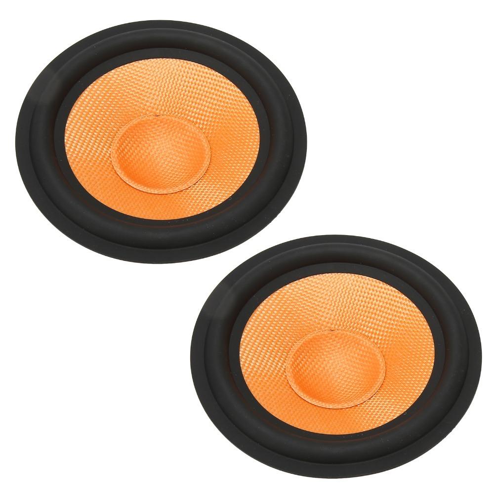 2PCS Orange Subwoofer Cone Rubber Surround Drum Paper Paper Speaker Cone Speaker Repair