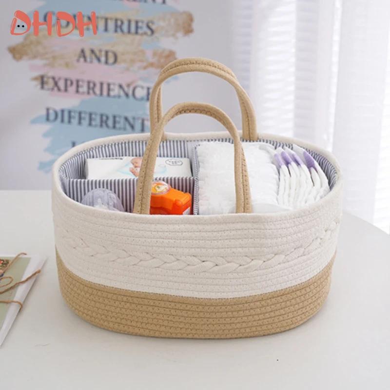 Корзина для хранения детских принадлежностей, разделенная на секции, переносная корзина для хранения, корзина для хранения детских бутылочек и подгузников, сумка для переноски на открытом воздухе