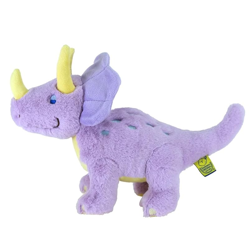 SunLemon Fluffy's Rainbow Triceratops Medium Plush Toy, 14 x 32 x 23cm, Colorful and Cute, Perfect for Social Media and Photo Shoots, Light Purple,