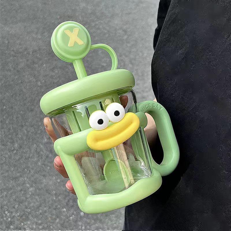 Большая наклейка на рот, кружка-соломинка, разделительная кружка для чая, милая кружка-бутылка