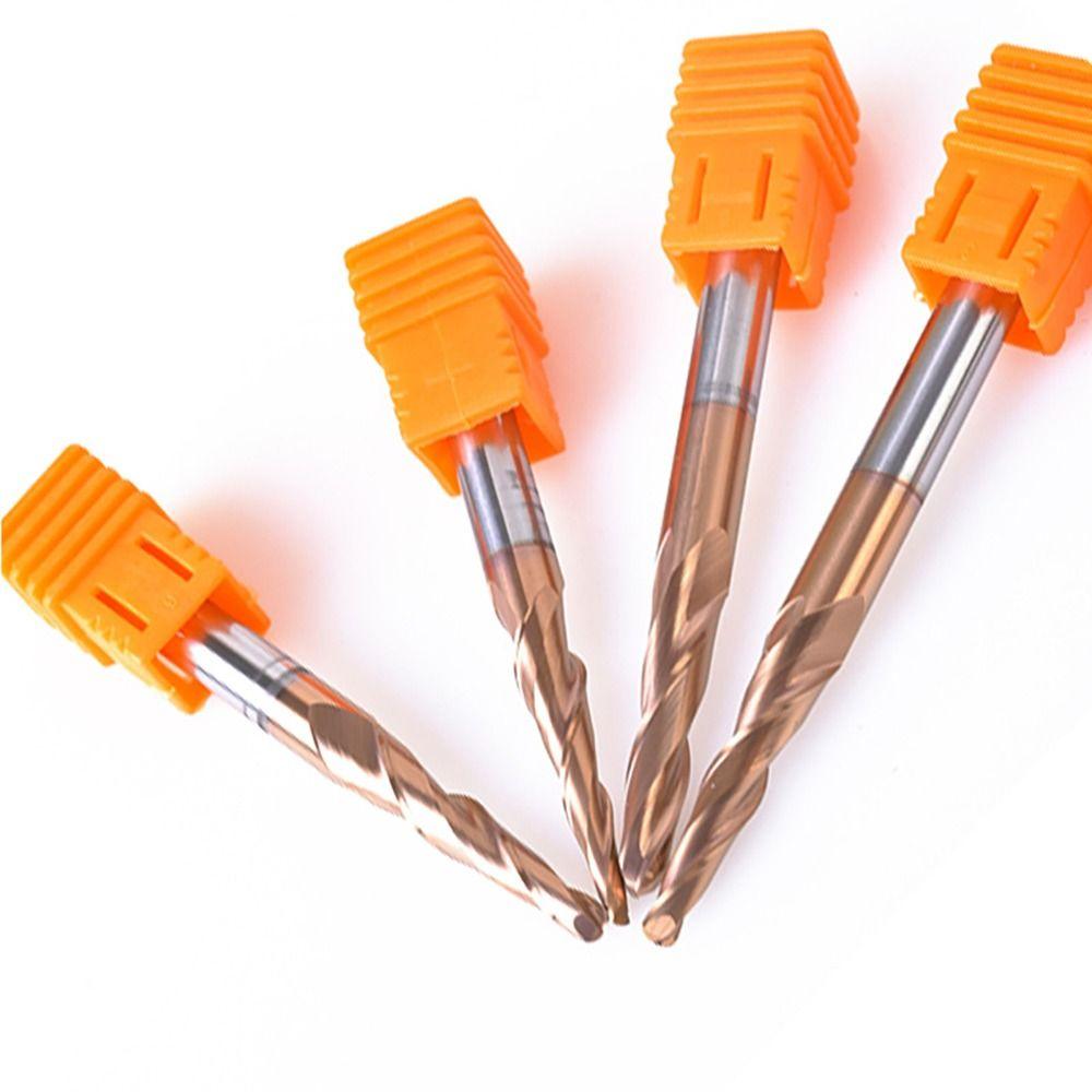 Solid Carbide Tapered Ball Nose End Mill Spiral Engraving Router Bits CNC Carving Bit Woodworking