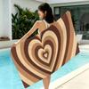 Coffee Love Heart Towel Beach Towels Yoga Gym Lightweight Portable For Swimming Shower Travel Sports Accessories Sandproof