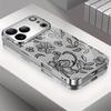 Sleek Transparent Floral Lace phone case mobile phones for iphone 17 pro max cover Glass for iPhone 17 16 15 14 13 12pm Pro Plus