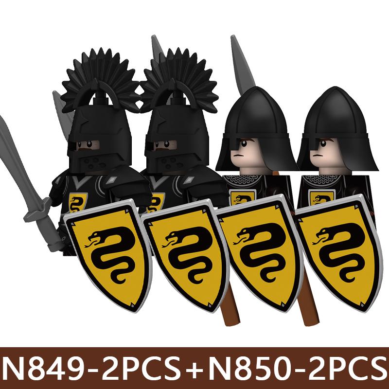 Medieval Castle Soldier Army Building Blocks Castle Military Crow Horse Serpent Knight Warrior Infantry Accessories Bricks Toys