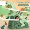 Electric Dinosaur Track Slide Toy with Light Music Cartoon Dino Automatic Stair