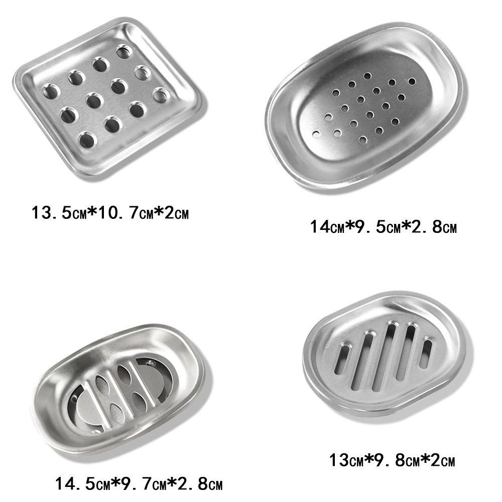 Stainless Steel Soap Dish Double Layer Soap Container Tray  Bathroom Kitchen Sink Organizer