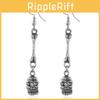 Skeleton Skull Metal Earrings With Electroplated Art For Halloween Cosplay And Vintage Jewelry