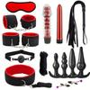 15pcs Set BDSM Bondage Training And Flirting Kits, Handcuffs Mouth Gag Anal Plug Whip Adults Couples Sex Toys Battery Not Included