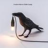 E14 Bulb with Plug Gothic Raven Lamp Vintage Resin Bird Lamp for Nightstand, Office, Living Room Farmhouse Art Deco Style
