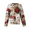 Женский рождественский свитер Милый забавный рождественский свитер Осень и зима Свитер с длинным рукавом вязаный