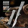 New Stainless Steel Surgical Knife Folding EDC Unboxing Pocket Knife Outdoor Camping Knife, with 10 Replaceable Blades