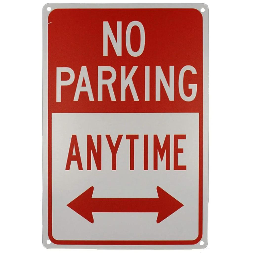Vintage No Parking Anytime Metal Tin Signs Posters Plaque Iron Painting Decoration for Garage Outdoors Home Club Bar Wall Decor