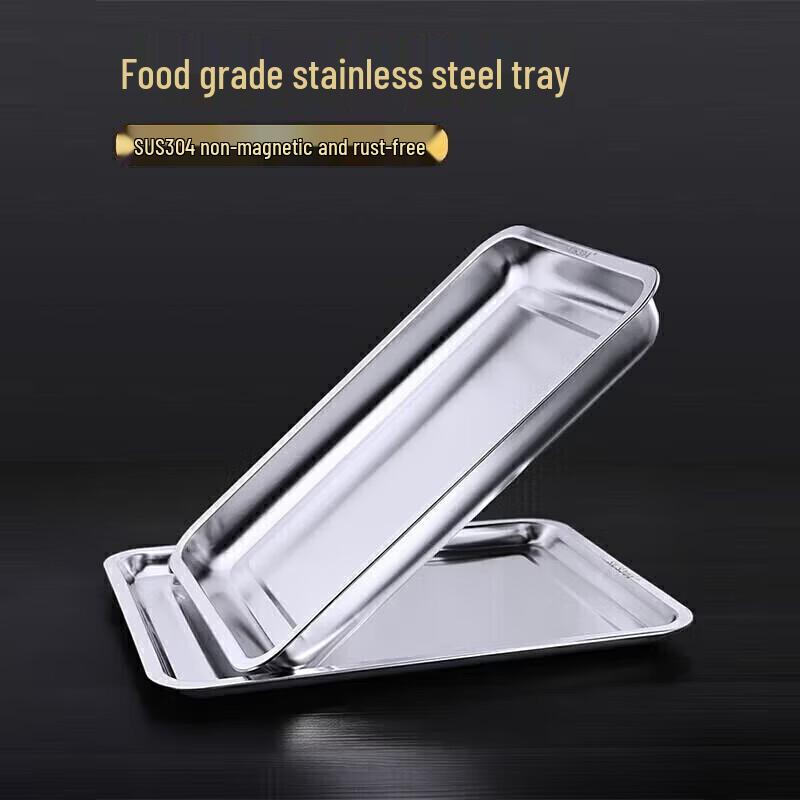 304 Stainless Steel Rectangular Commercial Food Tray