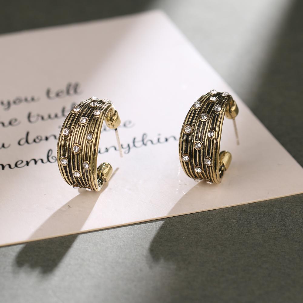 Простые и креативные ретро-круглые C-образные геометрические серьги, женские индивидуальные геометрические серьги для девочек