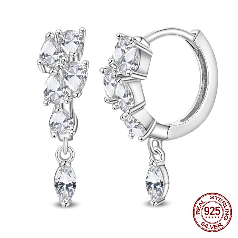 New Original S925 Silver Lucky Four-Leaf Clover French Women's Earrings Fashion Party Anniversary Jewelry Gift