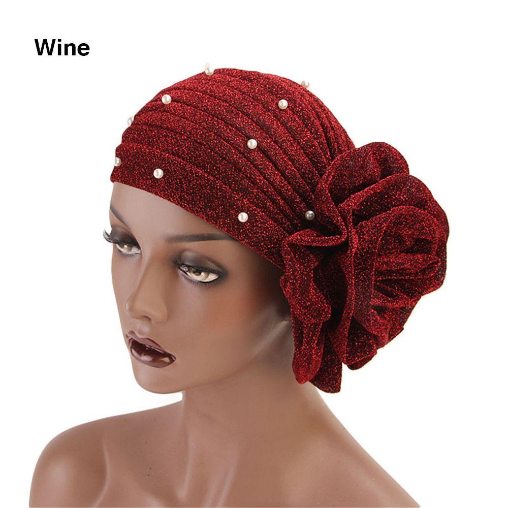 Элегантный головной платок, головной убор, выпадение волос, женщины, рак, химиотерапия, шапка, большой цветок, мусульманская шляпа, жемчуг, тюрбан, шапка