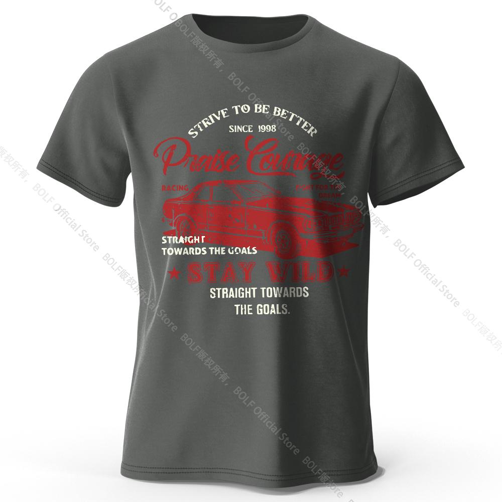Men's Old Car T-Shirt 100% Cotton Versatile Round Neck Unisex Oversized Vintage Fashion High Quality Breathable Tees Summer Tops