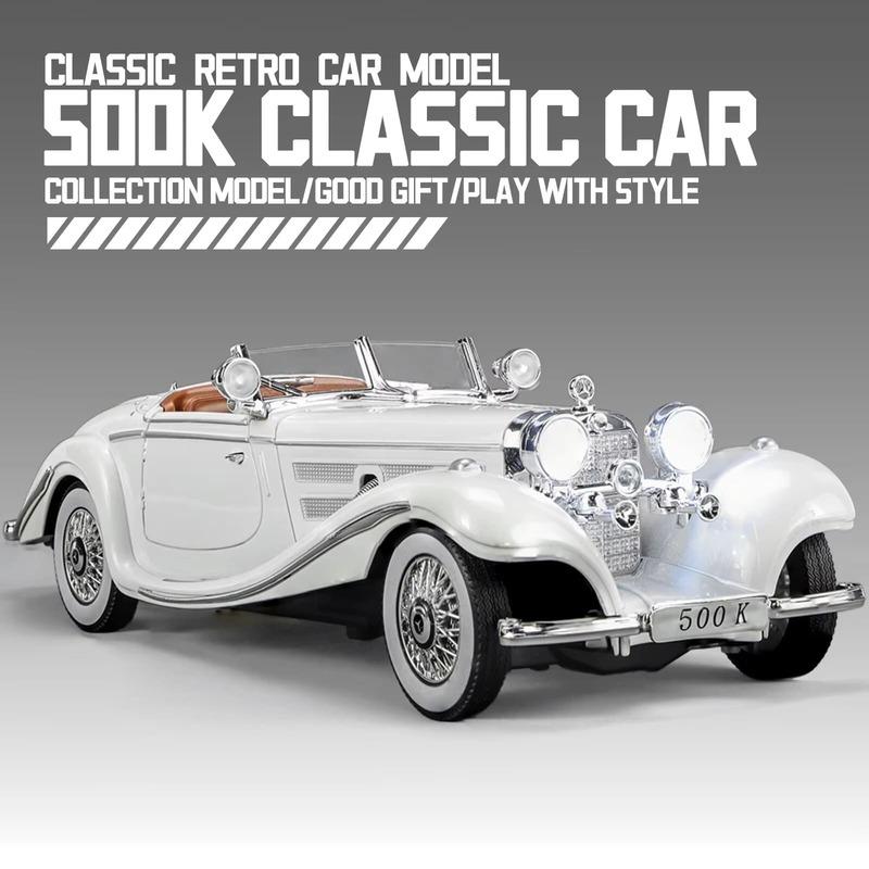 Ретро Стиль 1:24 Модель классического автомобиля из сплава Classic 500K и серии CLK-GTR, подходящая для молодых людей, чтобы коллекционировать и демонстрировать подарки и игрушки для мальчиков