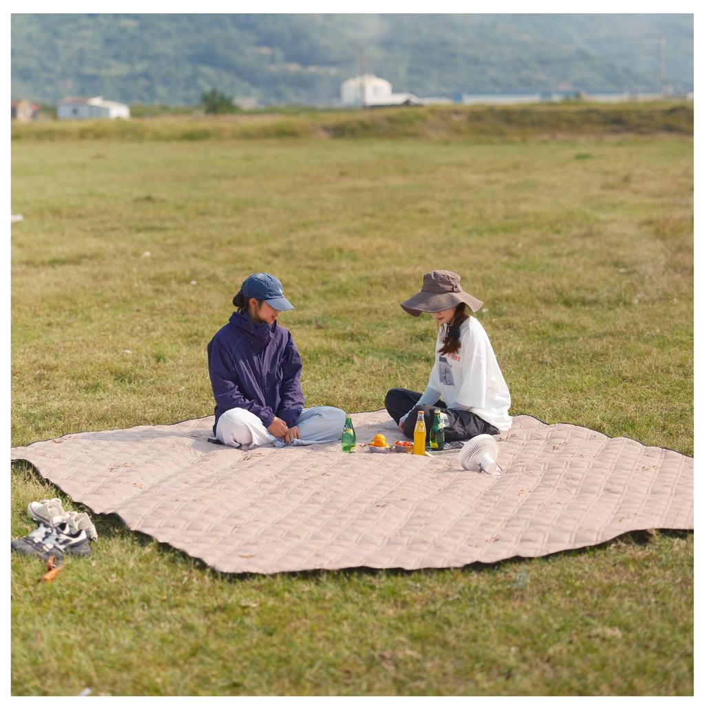 Vidalido Thick, Large, Plush 5mm Picnic Sheet, Waterproof, Stylish, Compact, Water-Repellent, Washable, StarDorm Optional Picnic Sheet, Khaki