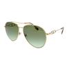 В. Солнцезащитные очки Monogram Exclusive Logo Pattern Series Metal Pilot Sunglasses 3128 для женщин, золотисто-темно-зеленый градиент B3128-1109-8E