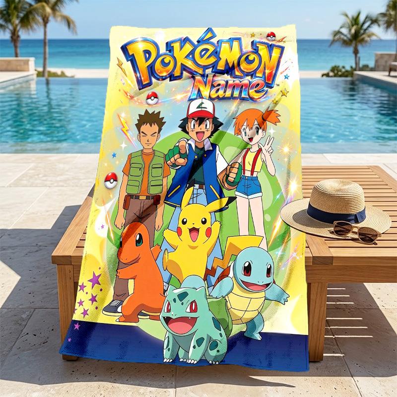 Custom Name Pokmon Name Quick-drying, highly absorbent beach towel,suitable for the beach, pool, gym, and travel.Sports sweat Towel
