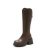 Versatile Thick-heeled Platform Boots for Women, Autumn and Winter 2025, Small Knight Boots, But Knee-high Boots for Women