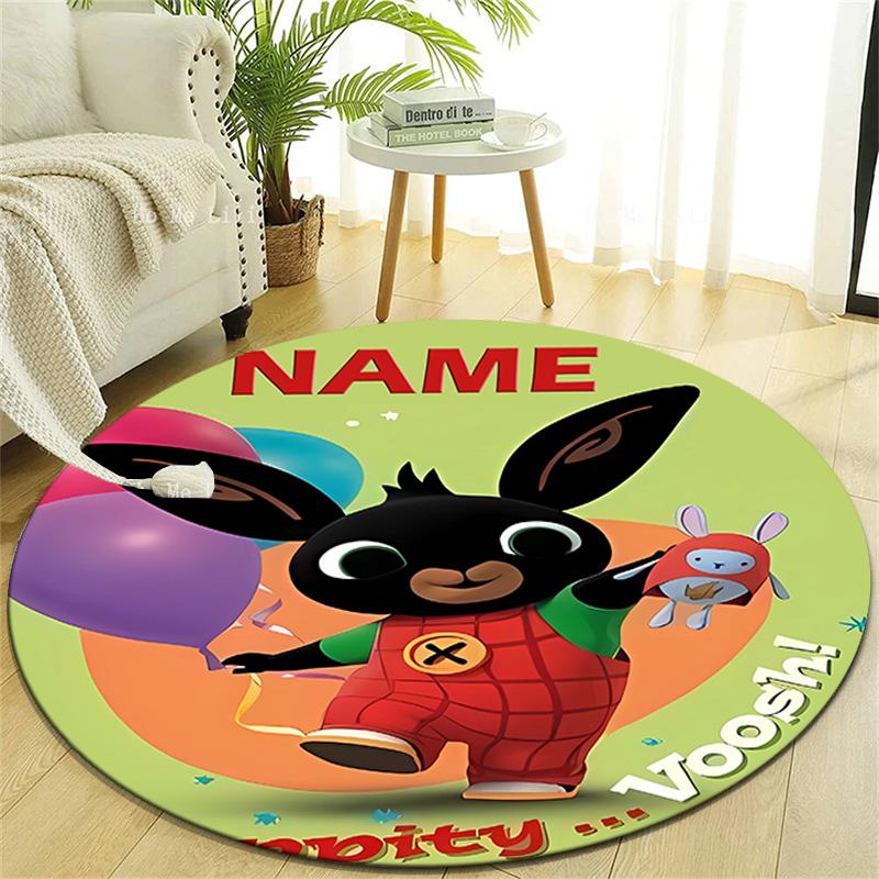 Personalized B-Bing Bunny Round Chair Office Rug - Perfect for Mat, Office Chair & More - Ideal Gift for Birthdays and Holidays