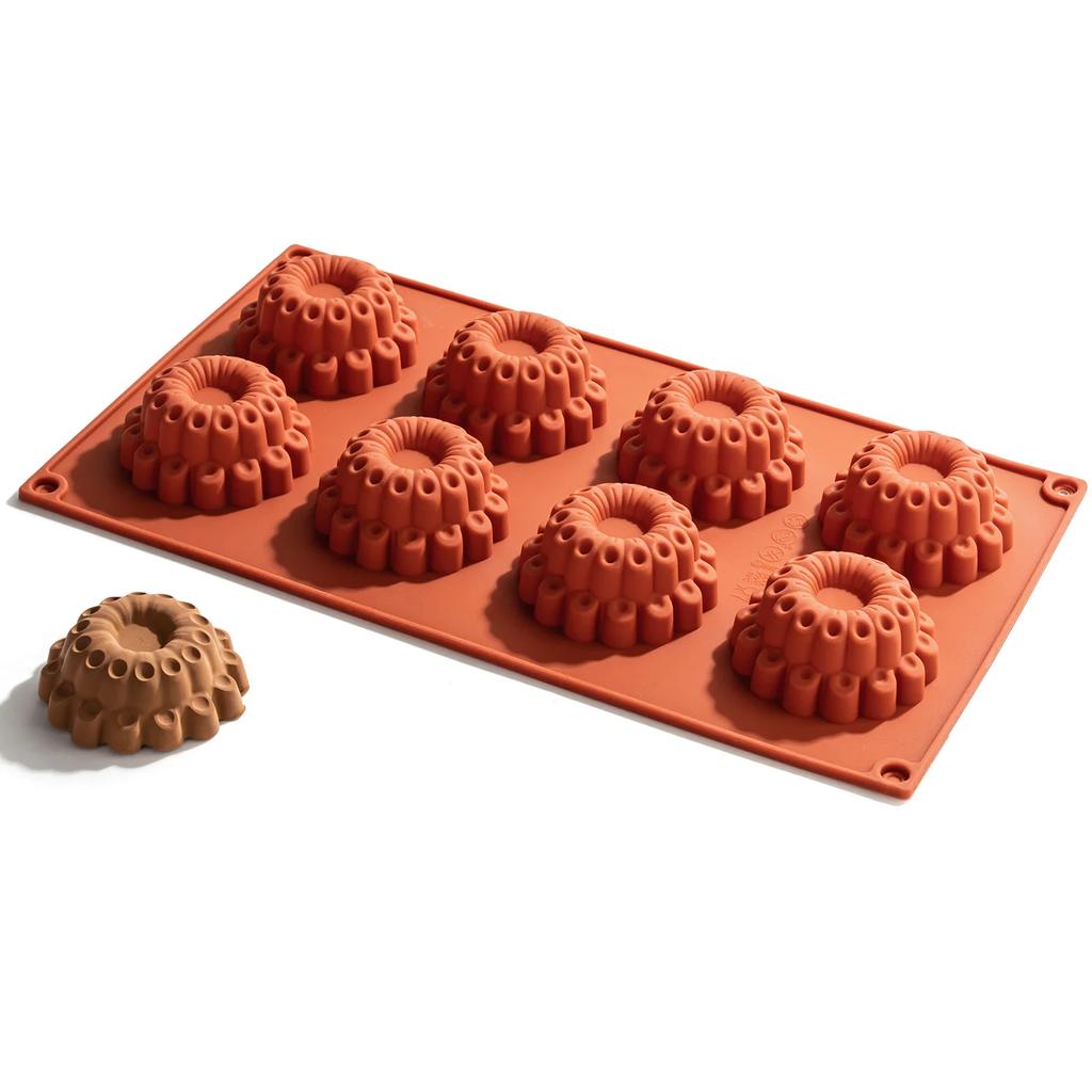 12 Cavity Oval Savarin Soap Mold Mould Muffin Cupcake Pan Silicone Jelly Polymer Clay Craft Art DIY Kitchen Baking Tools