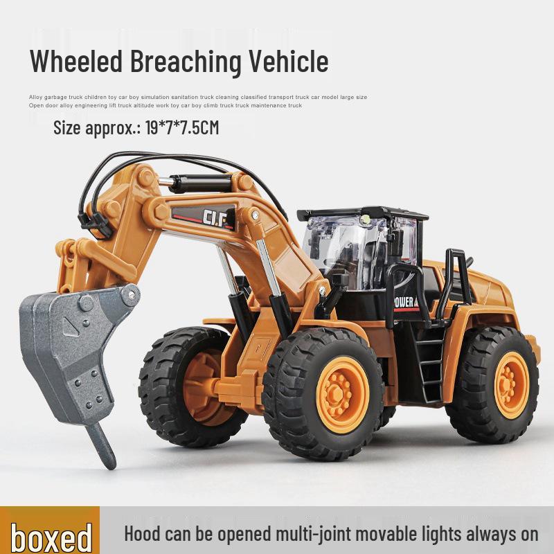 Набор строительной техники Car Cube из сплава: Игрушка Погрузчик, Экскаватор, Кран, Бетоносмеситель и Дорожный каток