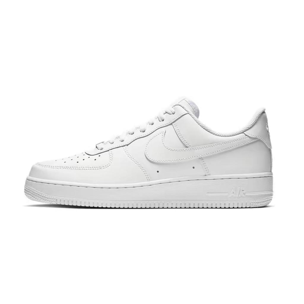 Nike Nike Air Force 1 Нескользящая Амортизация Устойчивая к истиранию Низкие Скейтбордические Кроссовки Унисекс Белый Серый CW2288-111(Команда317-)