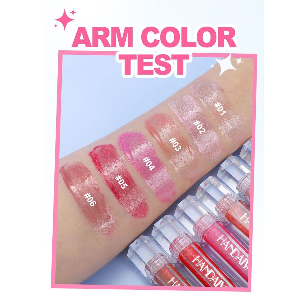 HANDAIYAN Перламутровый блеск для губ, легкая текстура, водостойкий, устойчивый к поту и не скатывающийся, подходит для ежедневных поездок на работу и вечеринок.