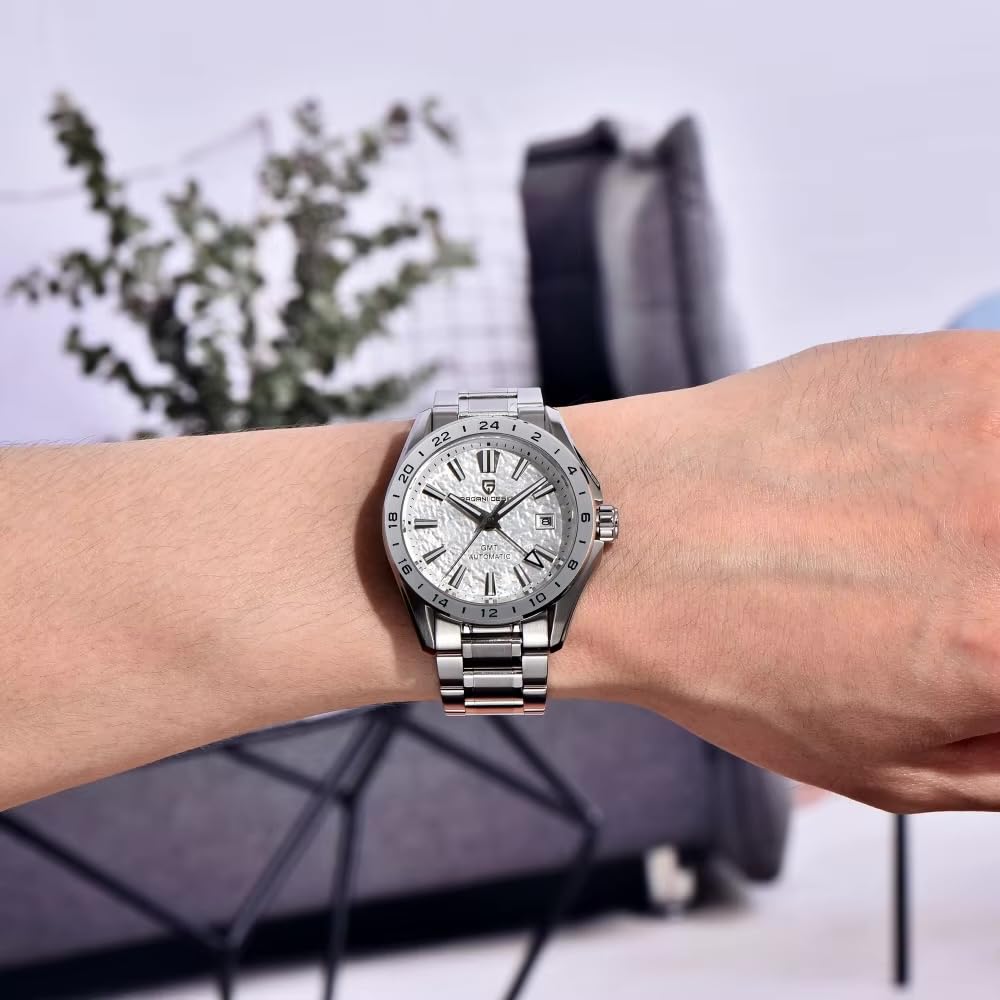 Часы PAGANI DESIGN Сделано в Японии GMT Hand Automatic Movement Механический корпус в комплекте Водонепроницаемые деловые наручные часы для костюма Ремешок из нержавеющей стали