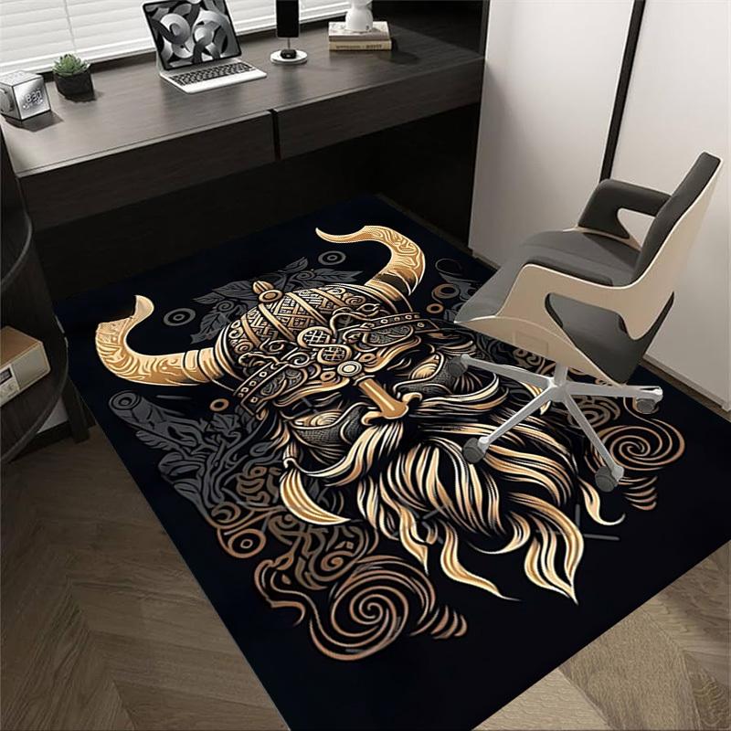 1pc Viking helmet Carpet Anti Slip Polyester Floor Mat for office,Bedroom