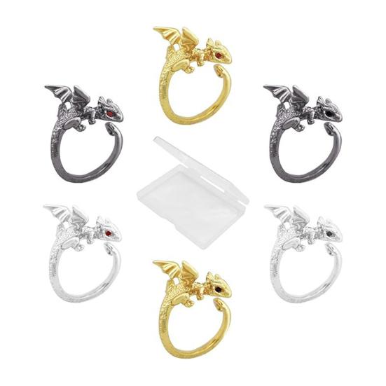 Кольца для натяжения ниток Dragon Crochet Регулируемые кольца для вязания крючком с металлическими спиральными маркерами петель Кольцо-держатель пряжи Dragon с коробкой для хранения