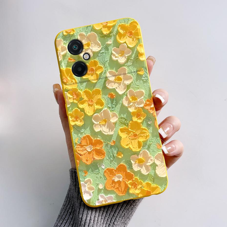 For Xiaomi Poco M5 M5S Phone Case Cute Panda Painted Full Protection Liquid Silicone Bumper For Poco M5 M 5 S Back Cover Shell