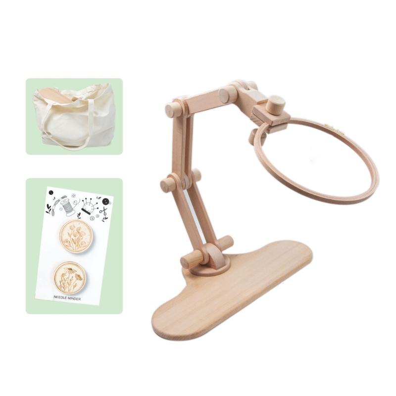 Деревянные пяльцы для вышивания Вращающиеся на 360 градусов Регулируемая настольная подставка Стойка для вышивания крестом Рамки Кольца Подарки для взрослых Шитье