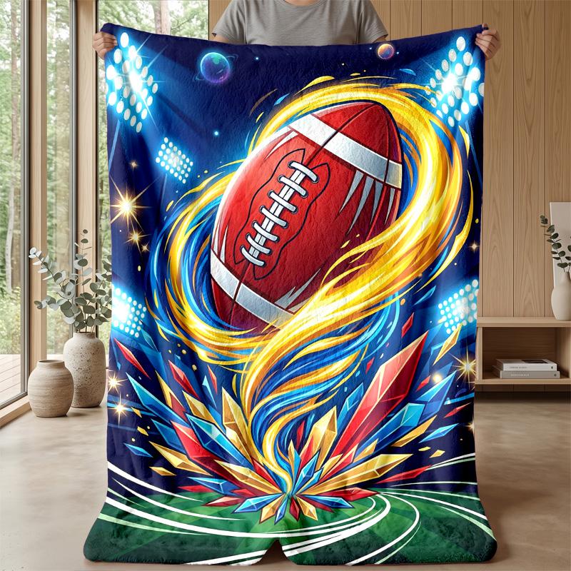 Football Crown Glory Theme blanket Lightweight Warm Flannel Blanket Decorative Throw Blanket for Home Decoration